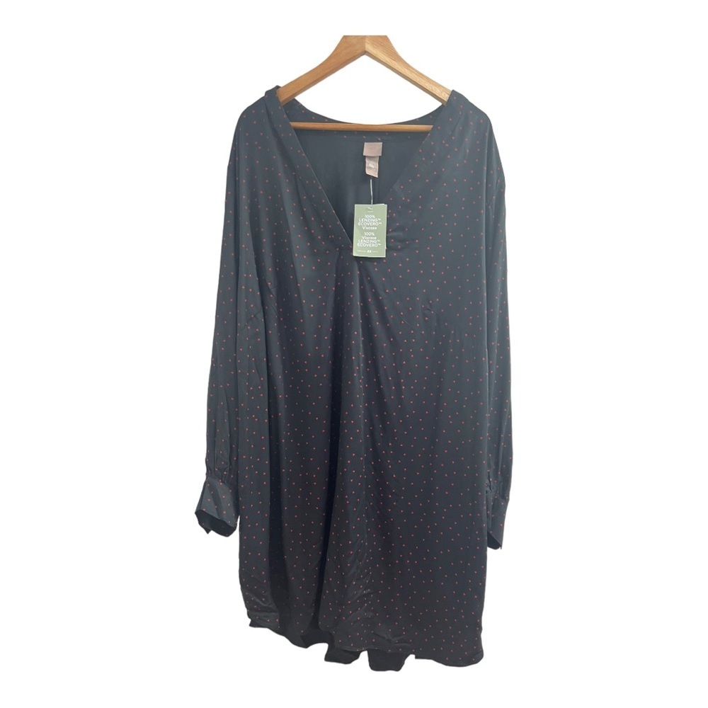 - H & M amino tunic dress long sleeve black and red 3XL NWT